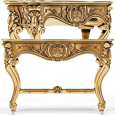 Regal Gold Leaf Louis XV Console 3D model image 1 