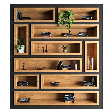 Versatile Wooden Shelf: Stylish & Practical 3D model image 1 