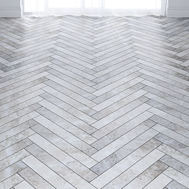 Light Brown Marble Tiles: Chevron & Herringbone 3D model image 1 