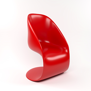 Red Plastic Chair 3D model image 1 