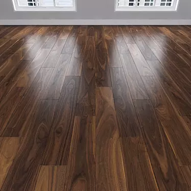 American Walnut Parquet: Herringbone, Linear & Chevron 3D model image 1 