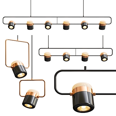 Modern Minimalist Linear Suspension Light 3D model image 1 