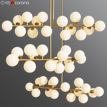 Modern Brass and Glass Pendant Light by Atelier Areti 3D model image 1 