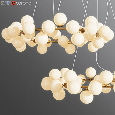 Inflora 45: Modern Brass Chandelier 3D model image 1 