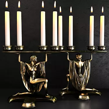 Elegant Eichholtz Bruneau Candle Holder 3D model image 1 