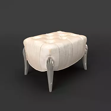 Elegant Beige Velvet Roma Pouf by Fratelli Barri 3D model image 1 