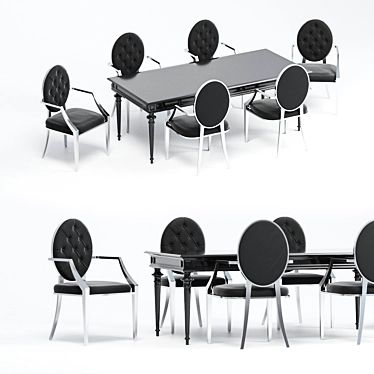 Dining Set: Eichholtz Table - Wallace, Chair - Tayler 3D model image 1 