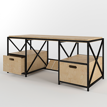 Sleek and Stylish Office Desk 3D model image 1 