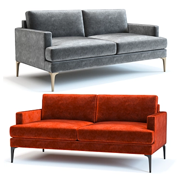 Modern West Elm Andes Sofa - 3D Model 3D model image 1 