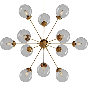 Mid-Century Ink+Ivy Gold Chandelier 3D model image 1 