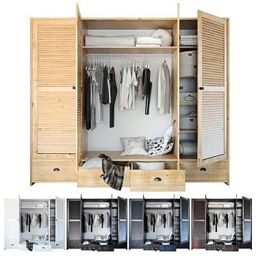 Rotating Door Wardrobe with Customizable Filling 3D model image 1 