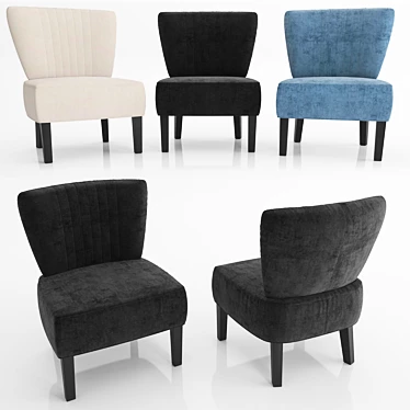 Elegant Velvet Armchair by LaForma 3D model image 1 