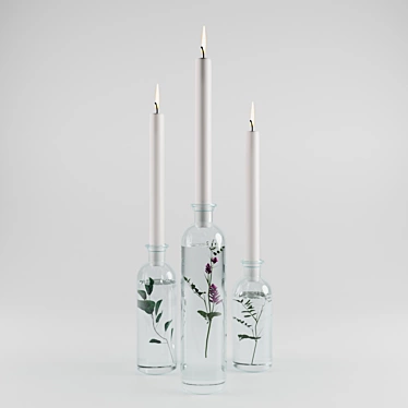 Aquatic Botanical Candles 3D model image 1 