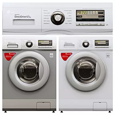 Slim & Steam: LG F1096ND3 Washing Machine 3D model image 1 