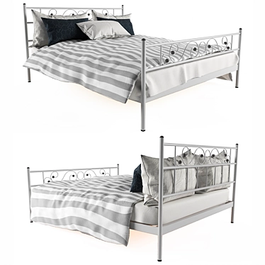Elegant Metal Aversa Bed 3D model image 1 