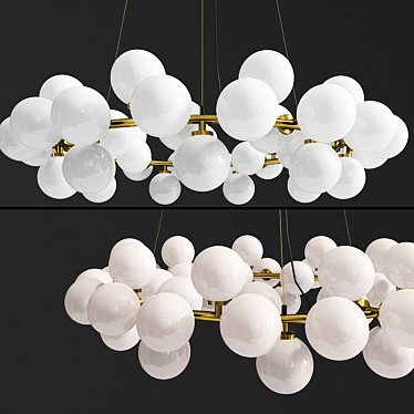 Bubble Milk Round Chandelier: Elegant Lighting Fixture 3D model image 1 