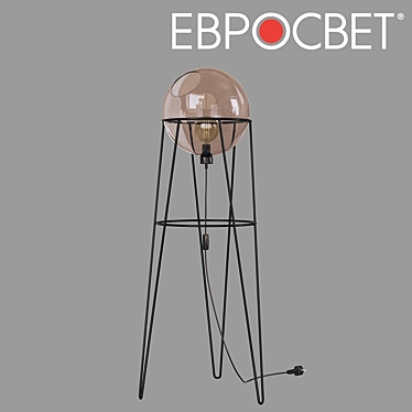 Pobo Grey Glass Floor Lamp: Stylish Illumination 3D model image 1 