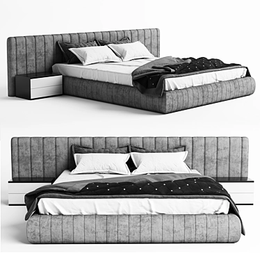 Sleek Slumber: Modern Bed 3D model image 1 