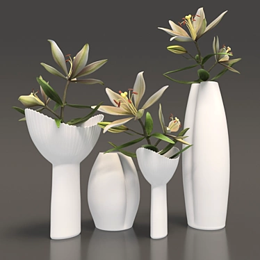 Nordic Design Rosenthal Vase Set 3D model image 1 