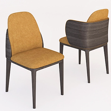 Sleek Manda Wood Busnelli Chair 3D model image 1 