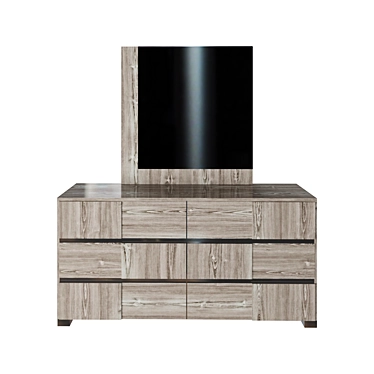 Italian Grey Lacquer Dresser 3D model image 1 