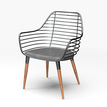 Phuket Metal Framed Dining Chair 3D model image 1 