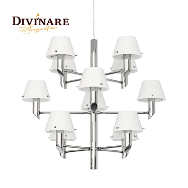 Divinare Albero 1680Q02 LM-12 OM: Elegant Metal and Glass Chandelier 3D model image 1 