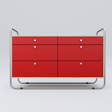 Stylish Bauhaus Chest of Drawers 3D model image 1 