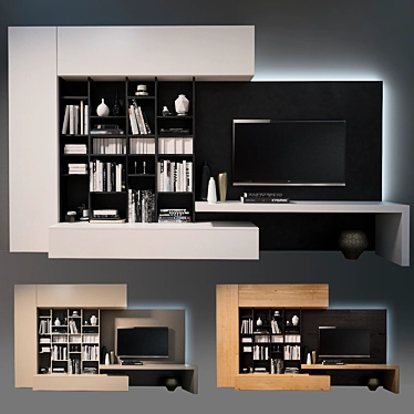 Elegant TV Wall: Electronics, Décor & More 3D model image 1 