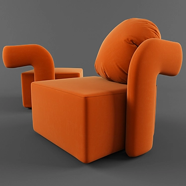 Versatile Virgola Armchair: Stylish Comfort for Any Space 3D model image 1 