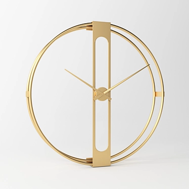 Luxury Gold Clip Wall Clock 3D model image 1 