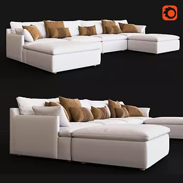 Cloud Track Arm Modular Custom Sectional 3D model image 1 