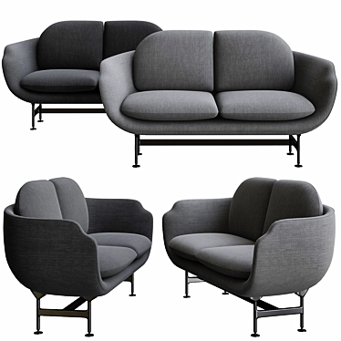 Elegant Cassina 2-Seater Sofa 3D model image 1 