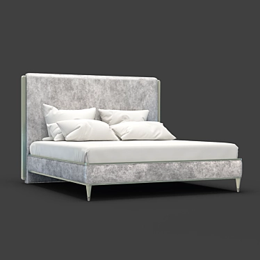 Luxury Silver Velvet Bed - Fratelli Barri Rimini 3D model image 1 