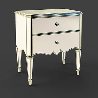 Reflective Glamour Bedside Table 3D model image 1 