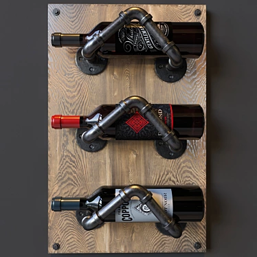 Elegant Merlot Wine Bottle 3D model image 1 