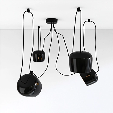 Modern 4-Point Pendant Lamp 3D model image 1 