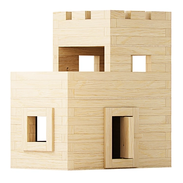 Wooden Outpost Constructor: 151-Piece Model Set 3D model image 1 