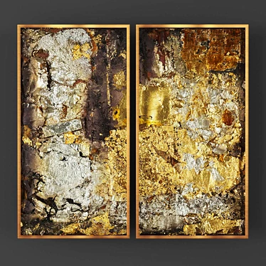 Modern Golden Decorative Picture Set 3D model image 1 