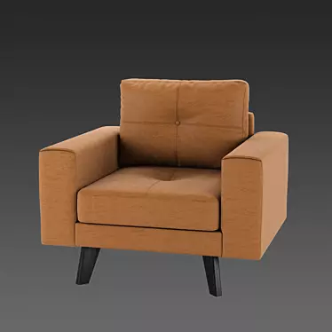 Eleganza Velvet Armchair 3D model image 1 