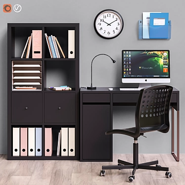 Sleek Workplace Set with IKEA Furniture 3D model image 1 