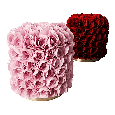 Elegant Floral Pouf 3D model image 1 