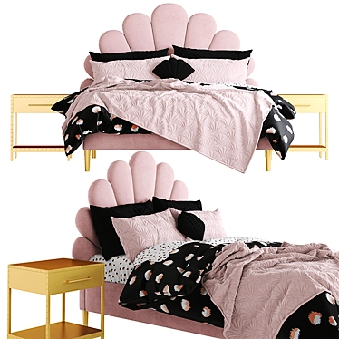 The Emily Meritt Shell Bed 3D model image 1 