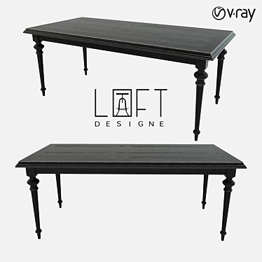 LoftDesigne 10786 Wooden Table - Stylish and Durable 3D model image 1 