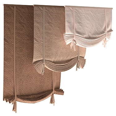 Elegant Roman Blinds - Modern Detail 3D model image 1 