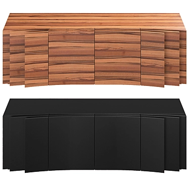 Emmemobil Layers Sideboard: Elegant Functionality in Zebrano 3D model image 1 