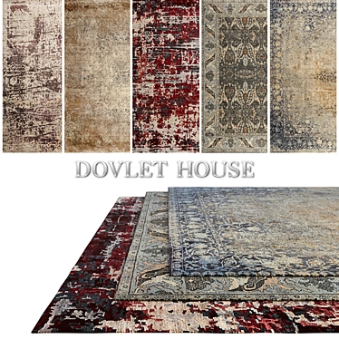 Luxurious Carpets Set by DOVLET HOUSE (5 pc) 3D model image 1 