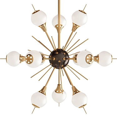 Modern White Glass Sputnik Chandelier 3D model image 1 