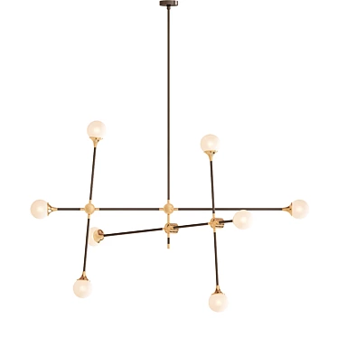 Modern Minimalist Baton Chandelier 3D model image 1 