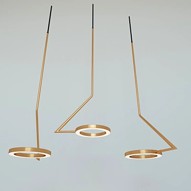 INOLight: Gold Loft Pendant with Height Adjustment 3D model image 1 